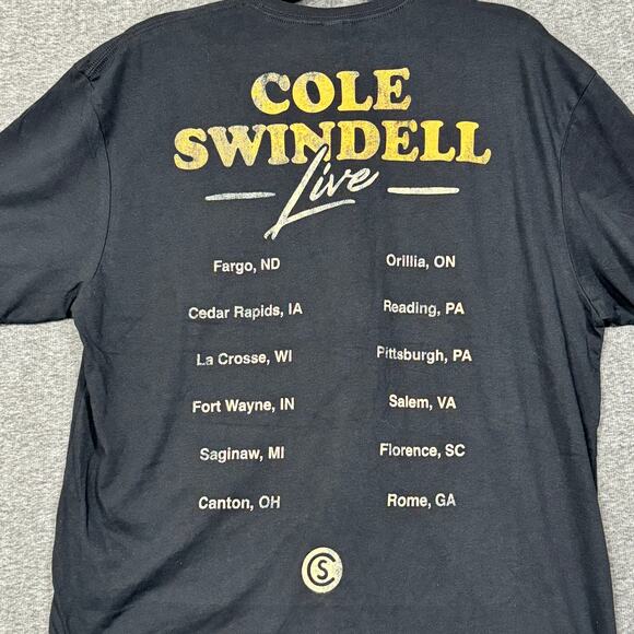 Cole Swindell Unisex Concert T-Shirt Size XL Black Crew Neck Short Sleeve - Picture 4 of 9